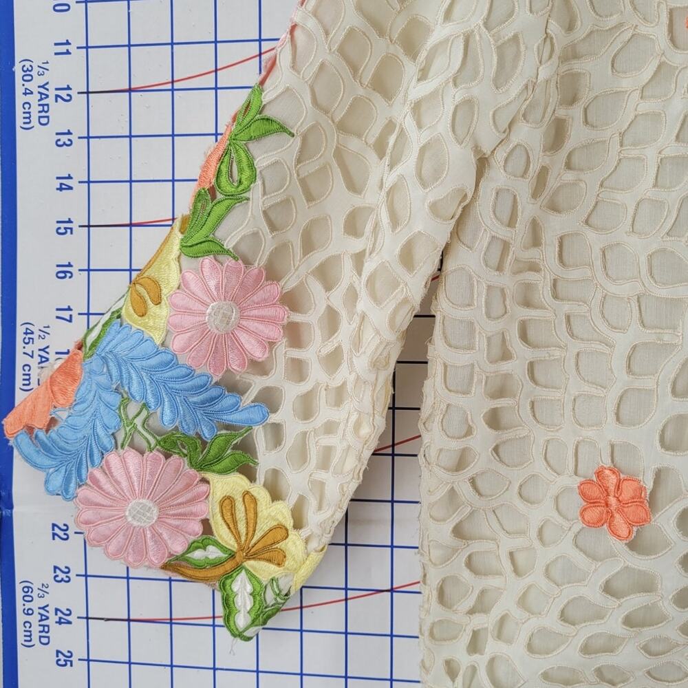 Coquette Floral Lace Blazer Jacket Vintage Statement Romantic Style - Picture 12 of 16